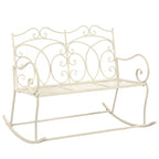 Banco de jardín metal blanco envejecido 104 cm