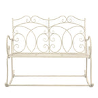 Banco de jardín metal blanco envejecido 104 cm