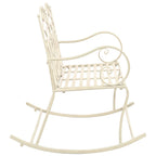 Banco de jardín metal blanco envejecido 104 cm