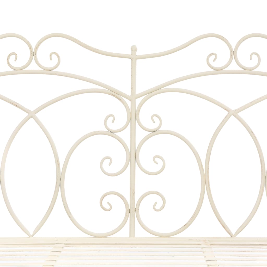 Banco de jardín metal blanco envejecido 104 cm
