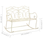Banco de jardín metal blanco envejecido 104 cm
