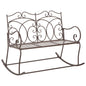 Banco de jardim em metal branco envelhecido 104 cm