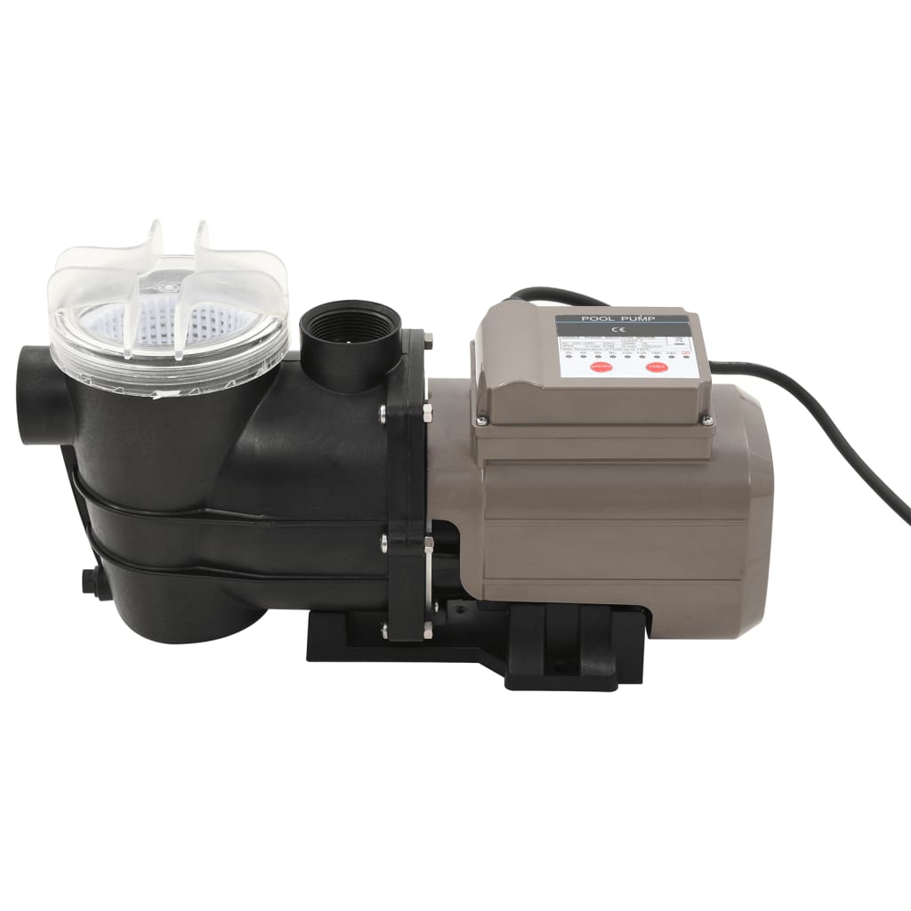 Bomba de piscina con temporizador negra 0,25 HP 8000 L/h