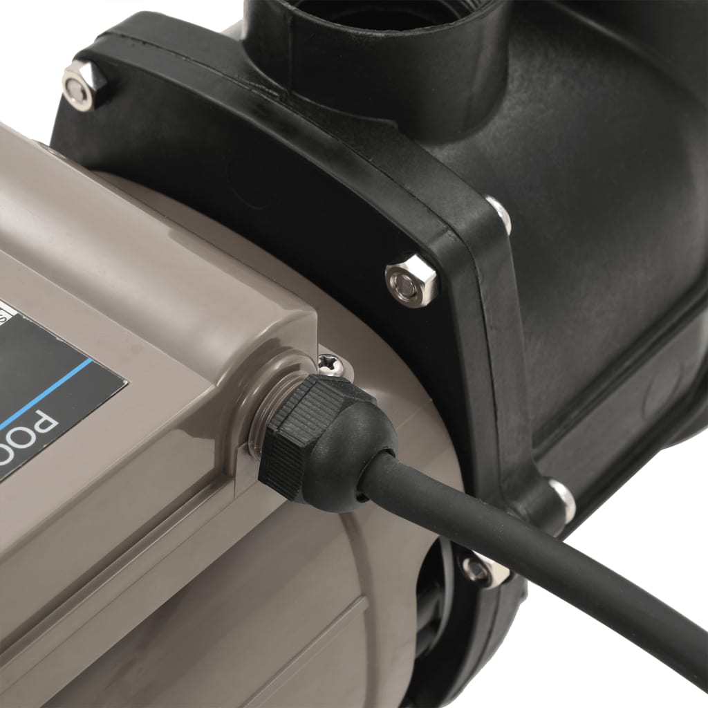 Bomba de piscina con temporizador negra 0,25 HP 8000 L/h