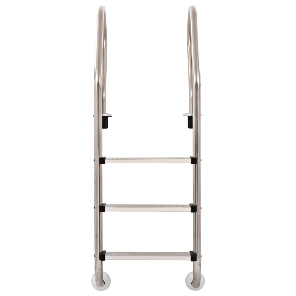 Escalera de piscina 3 peldaños acero inoxidable 304 120 cm