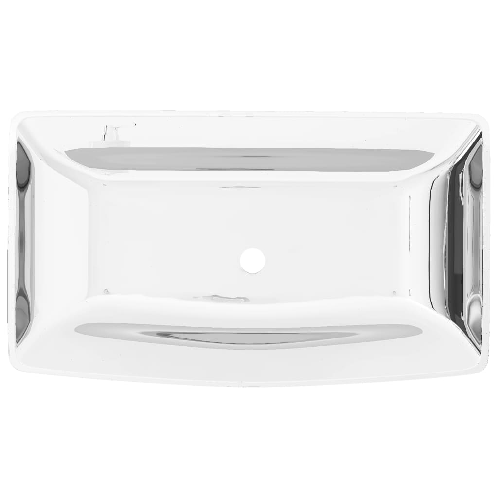 Lavabo 71x38x13,5 cm cerámica plateado