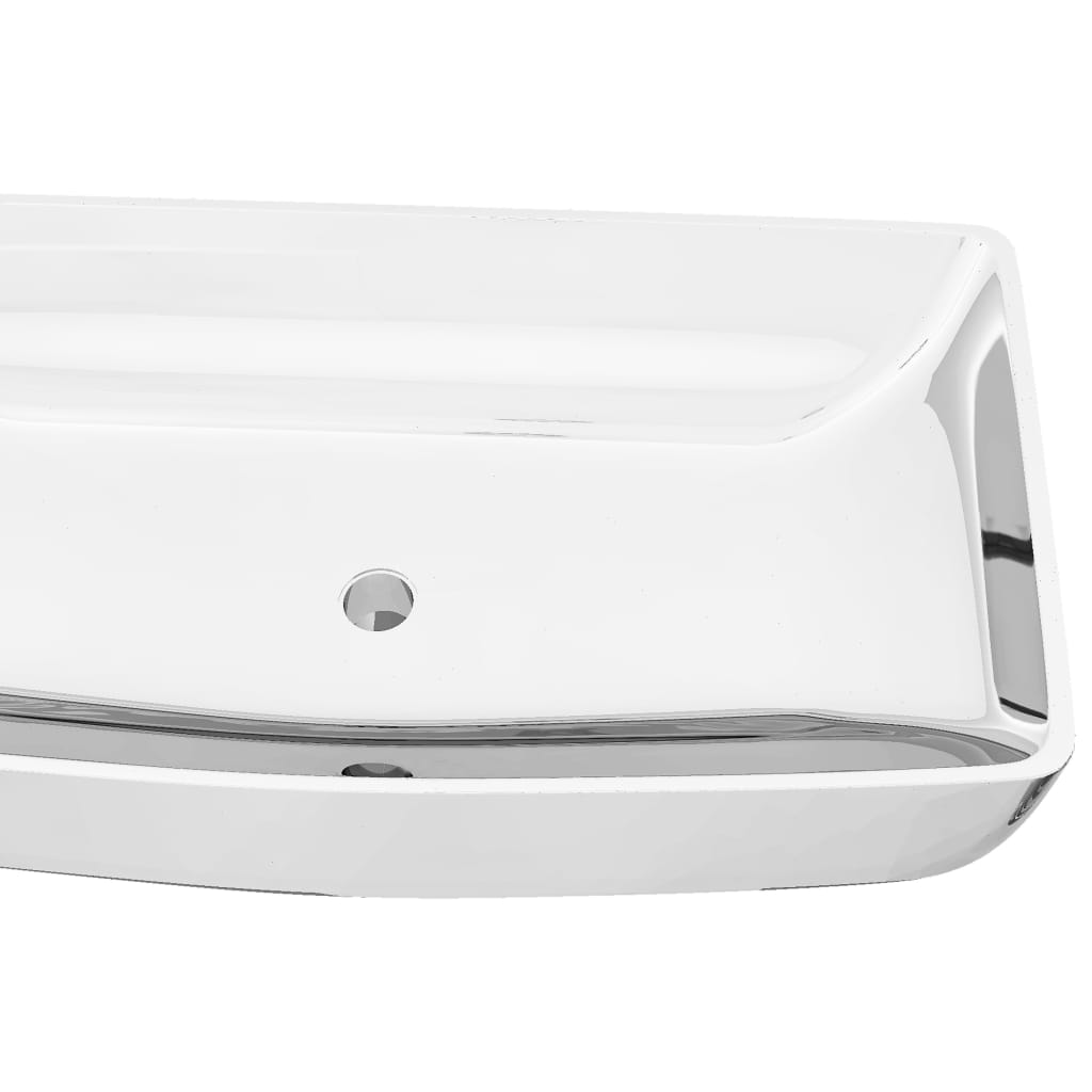 Lavabo 71x38x13,5 cm cerámica plateado
