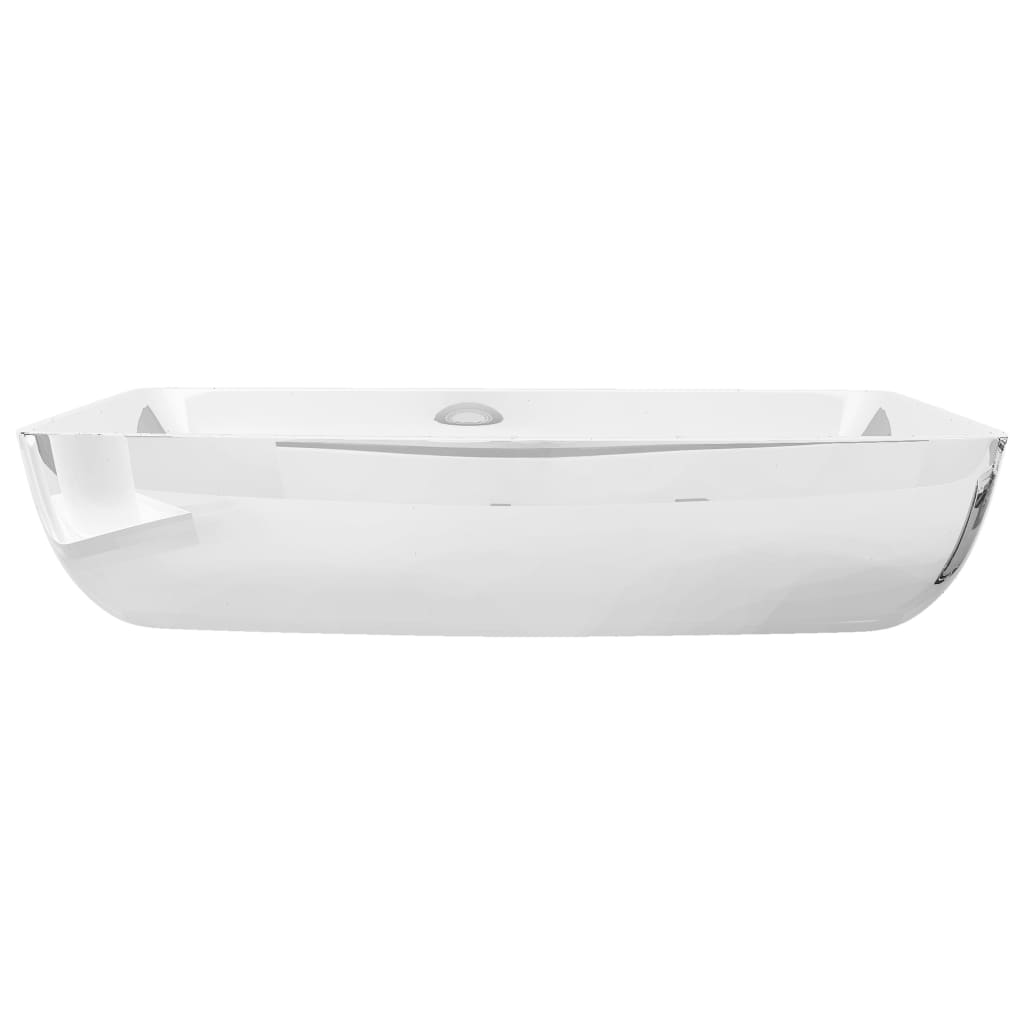 Lavabo 71x38x13,5 cm cerámica plateado
