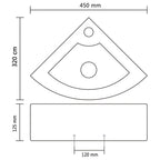 Lavabo con rebosadero 45x32x12,5 cm cerámica dorado