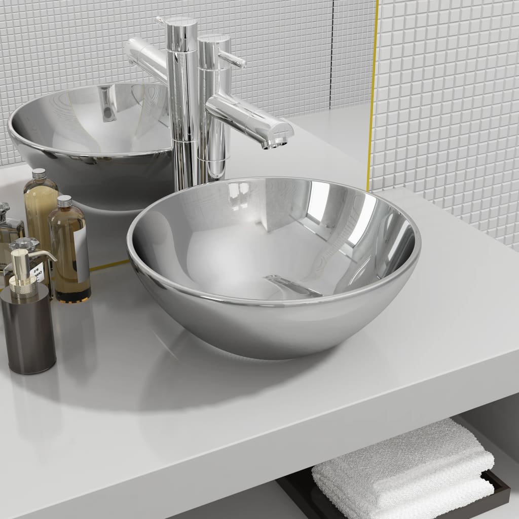 Lavabo 32,5x14 cm cerámica dorado