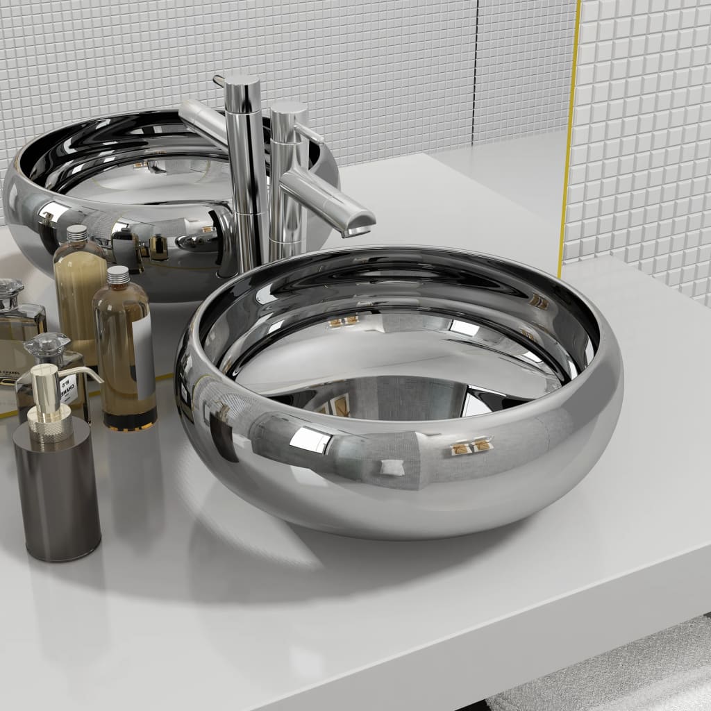 Lavabo 32,5x14 cm cerámica dorado