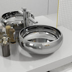 Lavabo 32,5x14 cm cerámica dorado