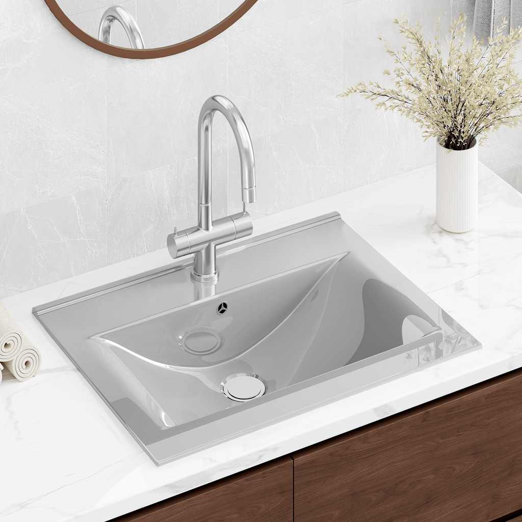 Lavabo 40x30x13 cm cerámica negro