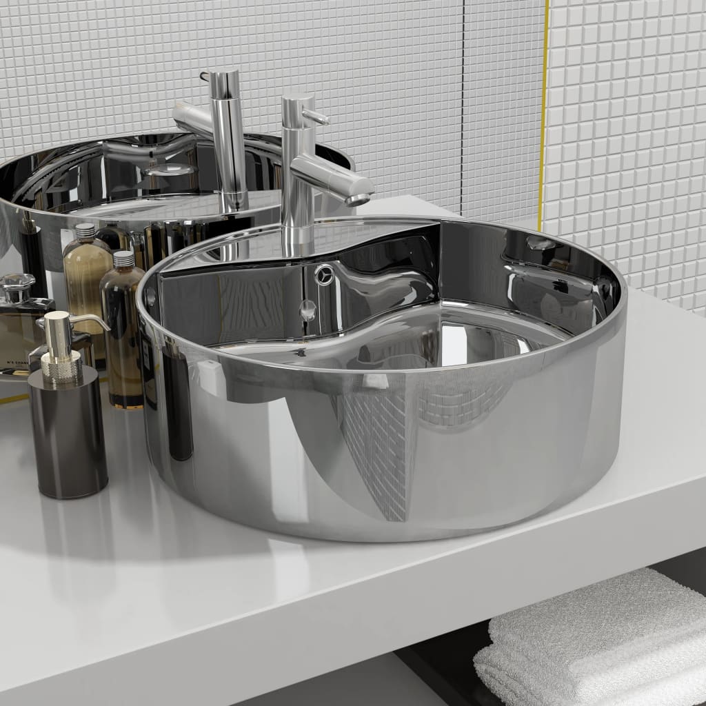 Lavabo 32,5x14 cm cerámica dorado