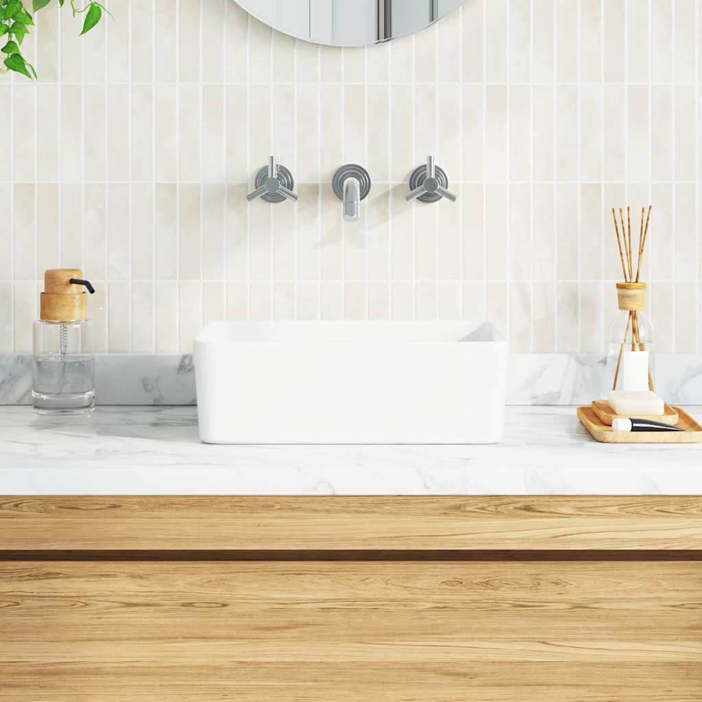 Lavabo 40x30x13 cm cerámica blanco