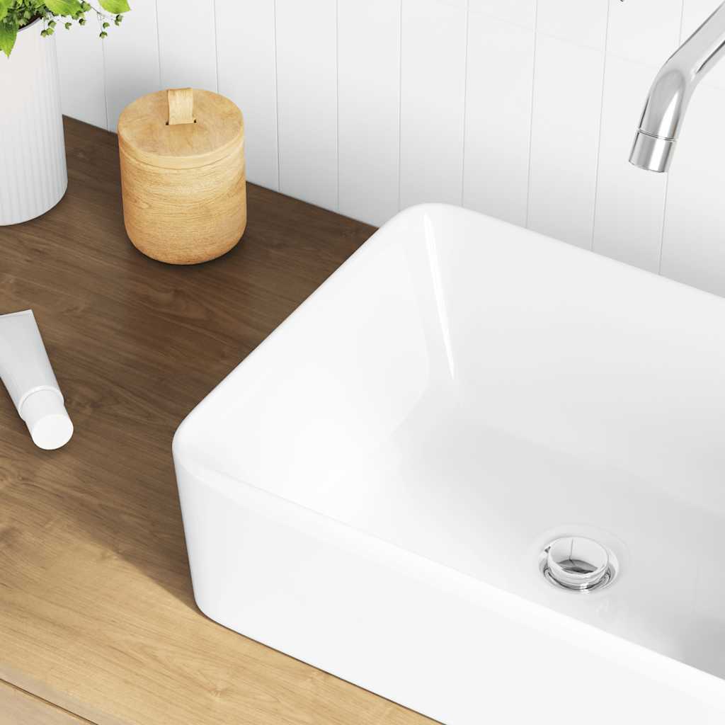 Lavabo 40x30x13 cm cerámica blanco