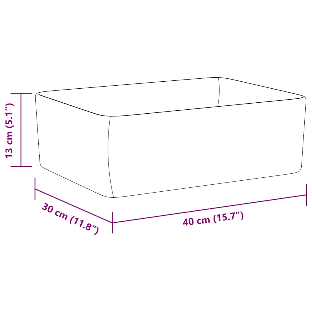 Lavabo 40x30x13 cm cerámica blanco