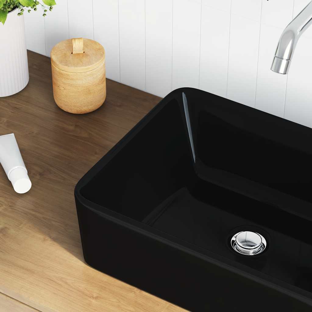 Lavabo 40x30x13 cm cerámica negro