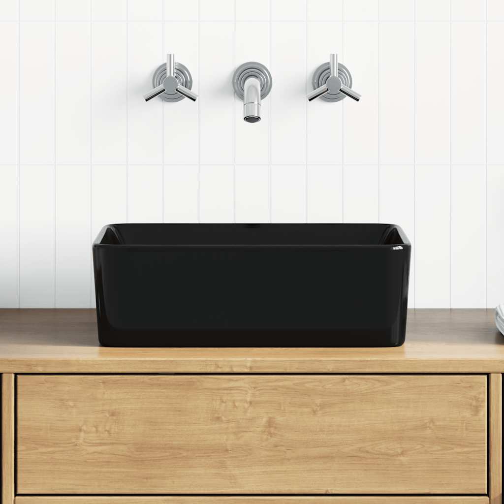 Lavabo 40x30x13 cm cerámica negro