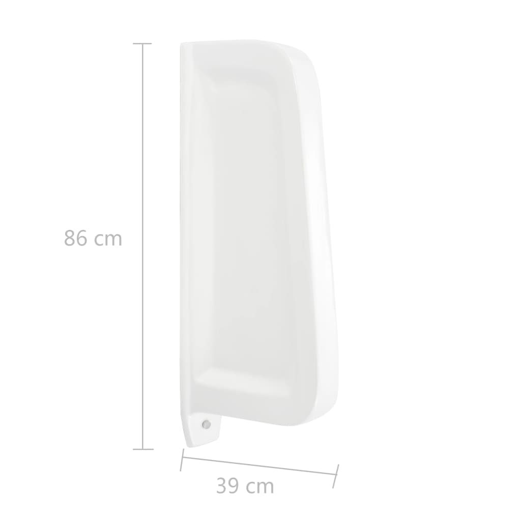 Separador de privacidad de urinario de pared cerámica blanco