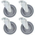 Ruedas giratorias con agujero pasador 4 unidades 100 mm