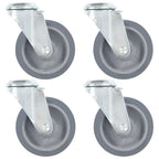 Ruedas giratorias con agujero pasador 4 unidades 100 mm