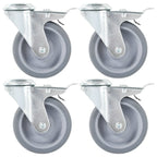 Ruedas dobles giratorias con frenos dobles 4 unidades 50 mm
