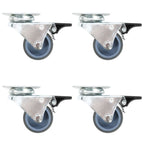 Ruedas dobles giratorias con frenos dobles 4 unidades 50 mm