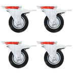 Ruedas giratorias agujero pasador y frenos dobles 4 uds 50 mm
