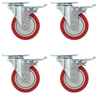Ruedas giratorias con frenos dobles 4 unidades 100 mm