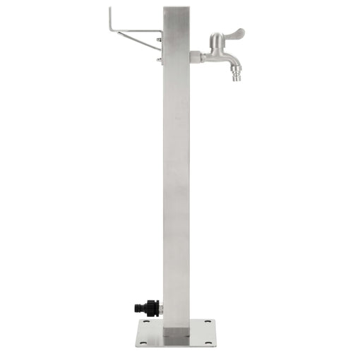 Columna de agua de jardín acero inoxidable cuadrada 65 cm