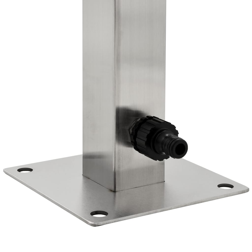 Columna de agua de jardín acero inoxidable cuadrada 65 cm