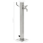 Columna de agua de jardín acero inoxidable cuadrada 65 cm