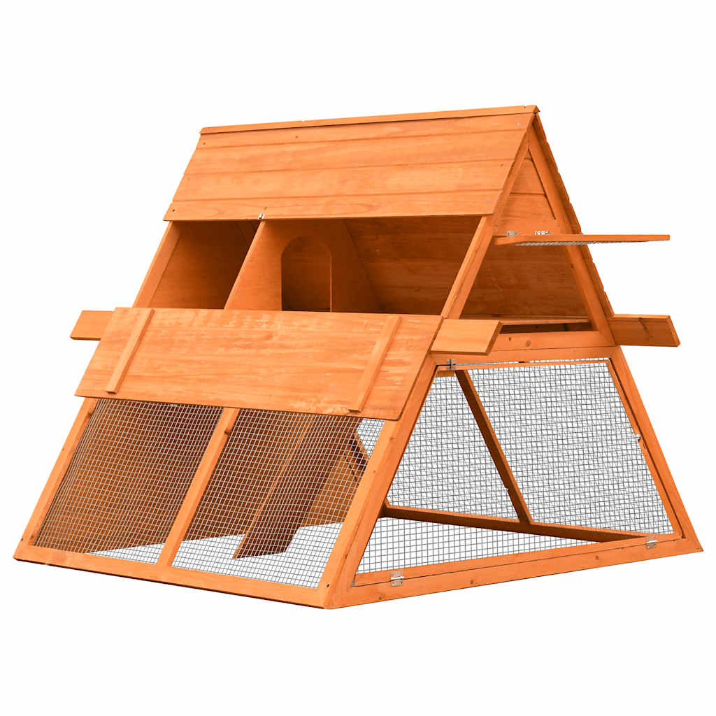 Conejera de madera maciza de pino y abeto 152x128x108 cm