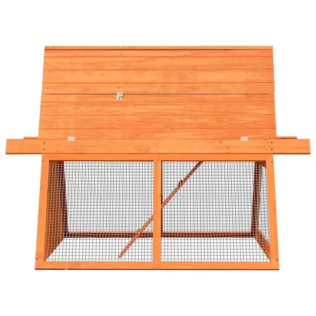 Conejera de madera maciza de pino y abeto 152x128x108 cm