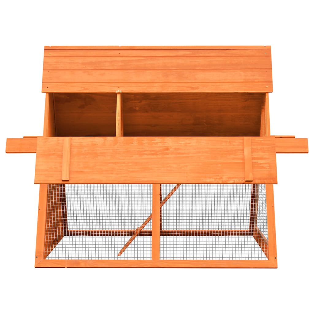 Conejera de madera maciza de pino y abeto 152x128x108 cm
