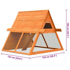 Conejera de madera maciza de pino y abeto 152x128x108 cm