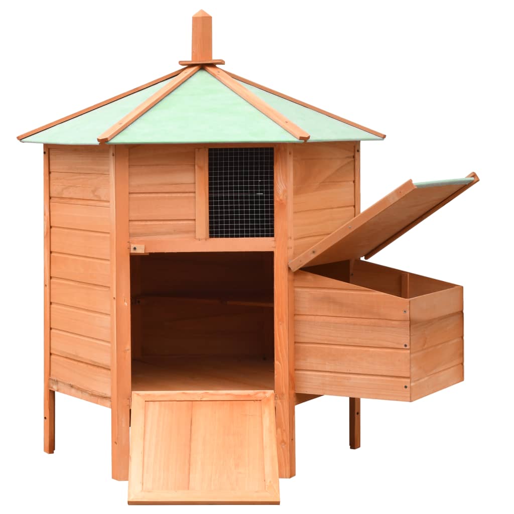 Gallinero madera maciza pino y abeto 126x117x125 cm