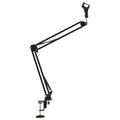 Soporte de micrófono para mesa acero negro