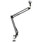 Soporte de micrófono para mesa acero negro