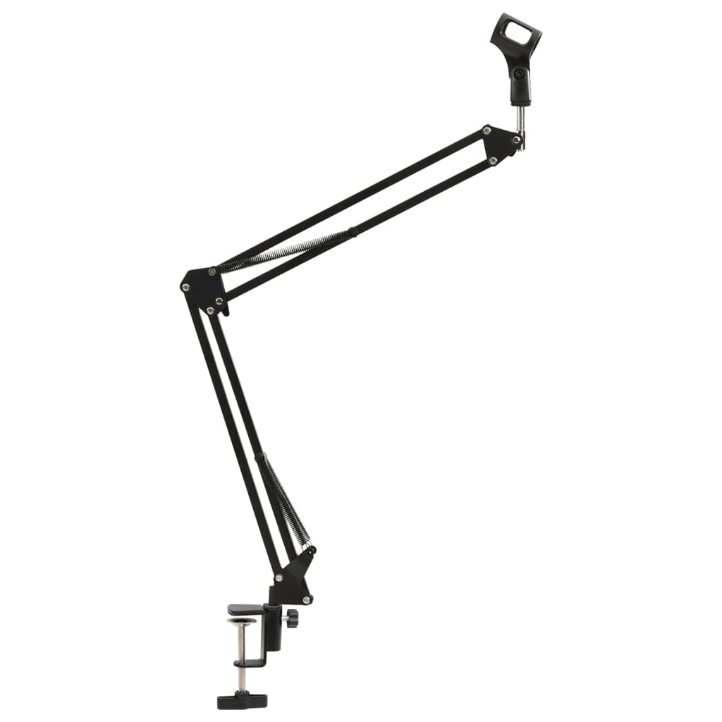 Soporte de micrófono para mesa acero negro