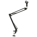 Soporte de micrófono para mesa acero negro