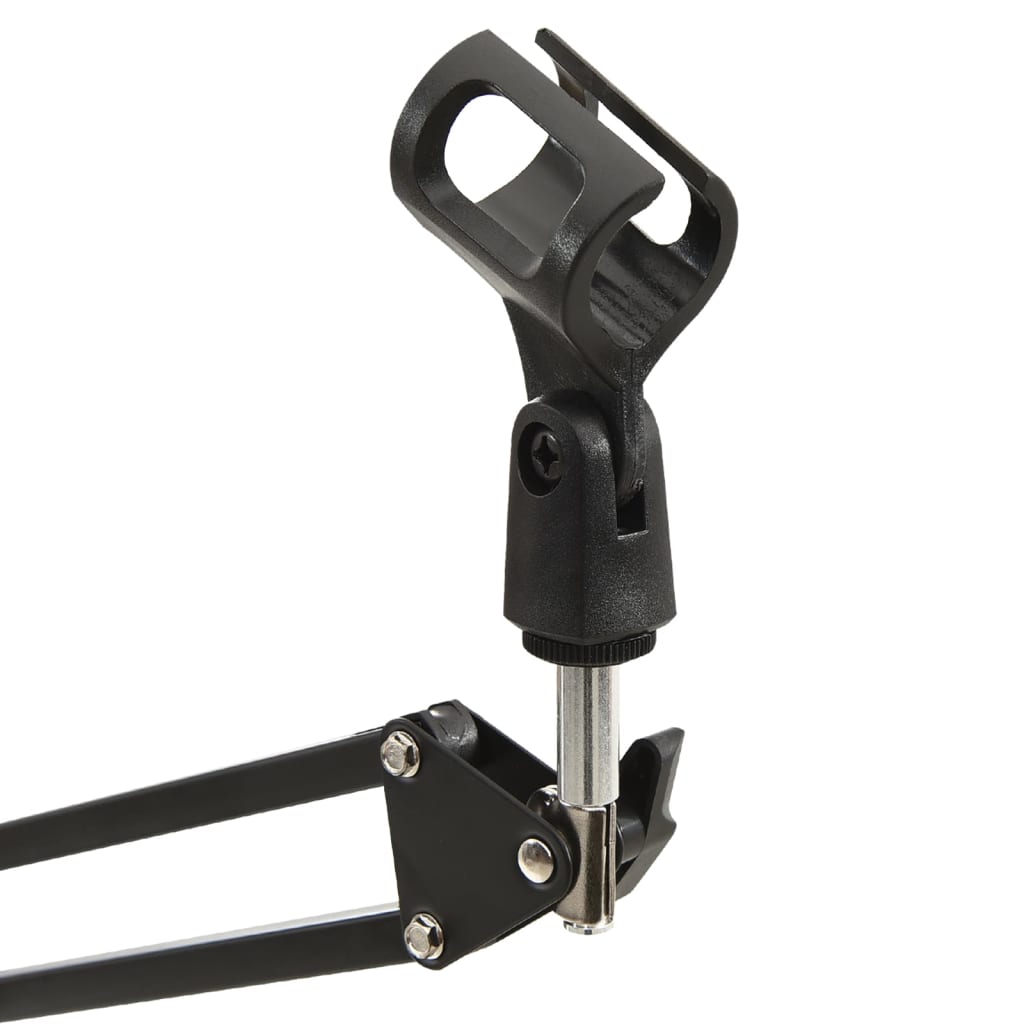 Soporte de micrófono para mesa acero negro