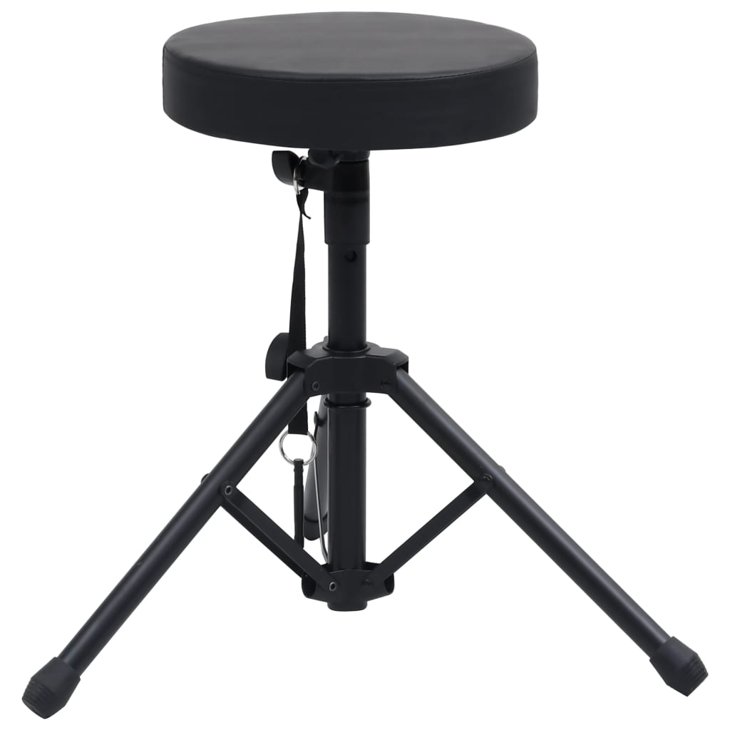 Taburete de tambor ajustable redondo negro