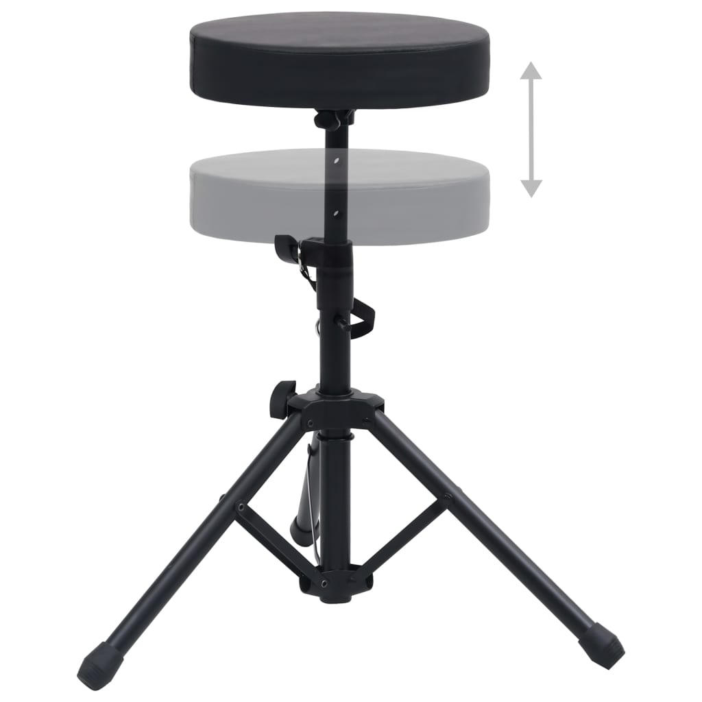 Taburete de tambor ajustable redondo negro