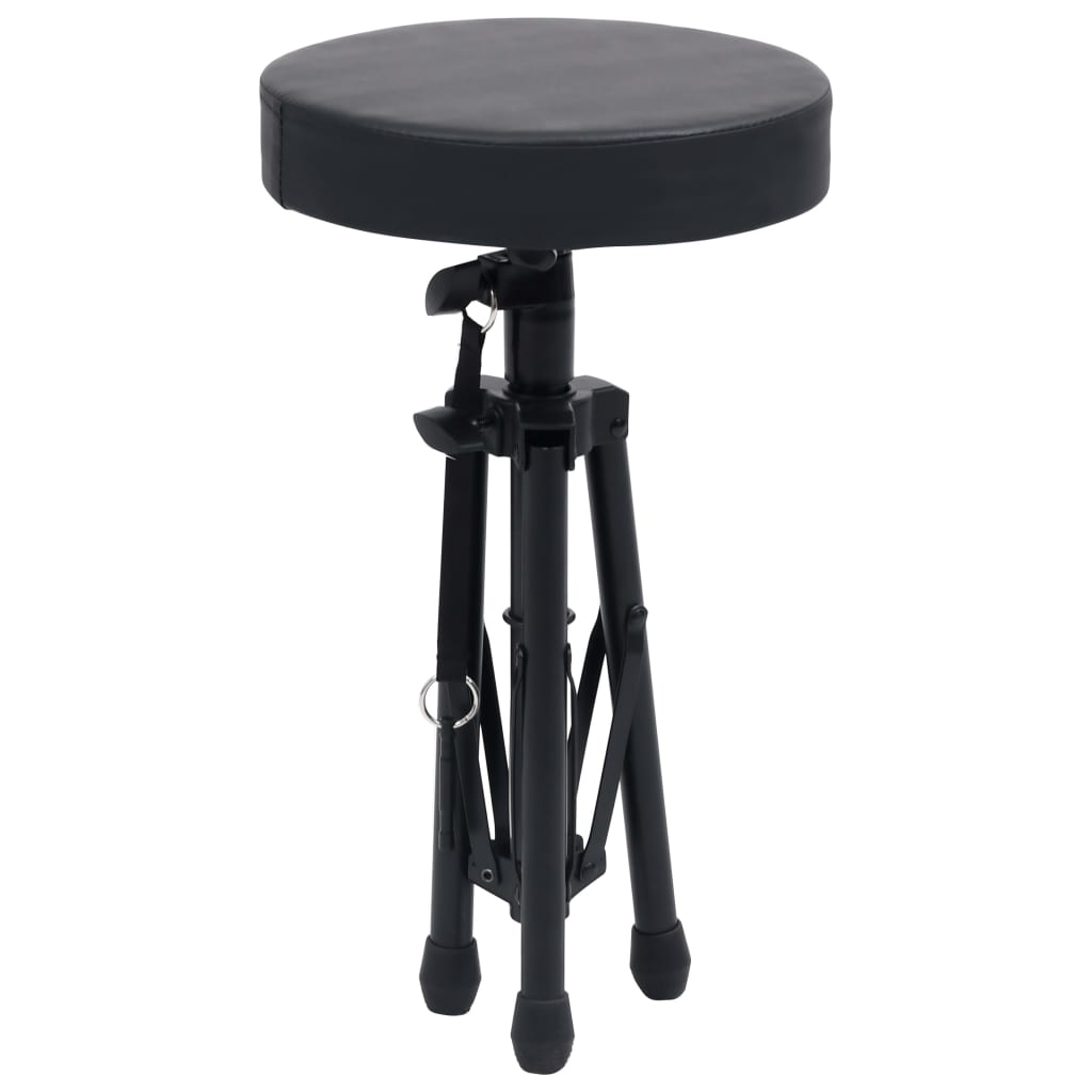Taburete de tambor ajustable redondo negro