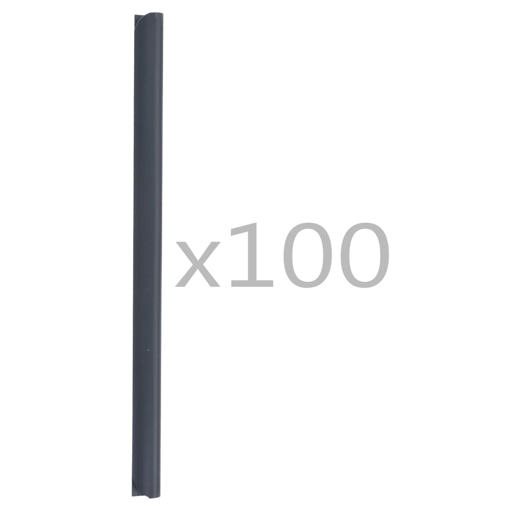 Clips para malla de jardín 100 unidades PVC gris antracita