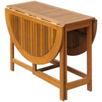 Set comedor de jardín plegable 5 piezas madera maciza de acacia