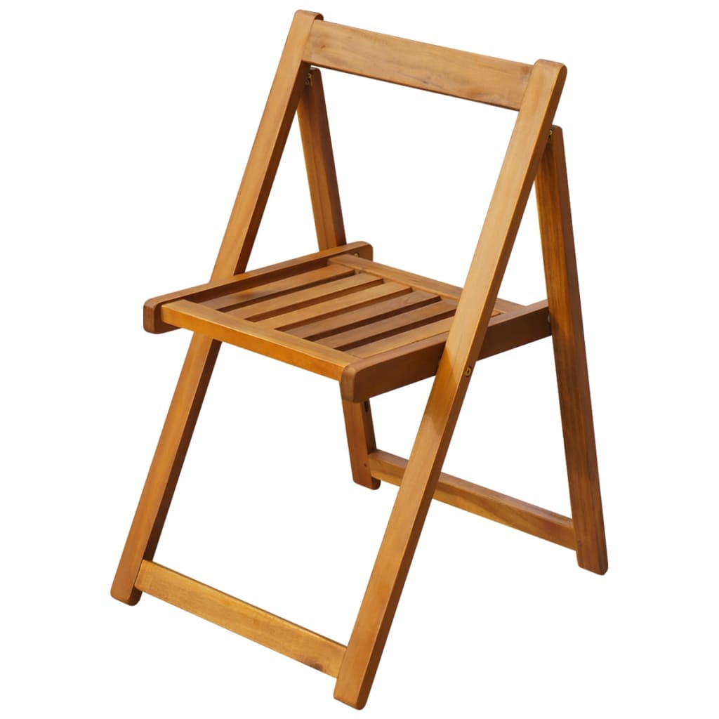 Set comedor de jardín plegable 5 piezas madera maciza de acacia