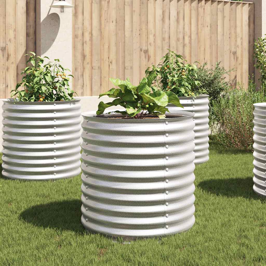 Arriate de acero galvanizado gris 160x80x44 cm
